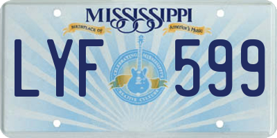 MS license plate LYF599