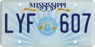 MS license plate LYF607