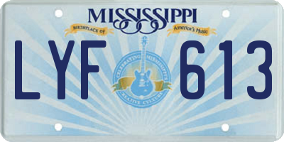 MS license plate LYF613