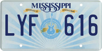 MS license plate LYF616