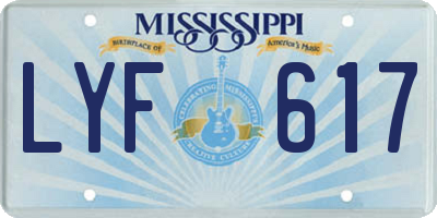 MS license plate LYF617