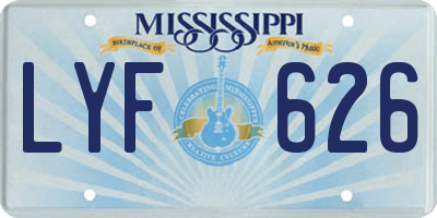 MS license plate LYF626