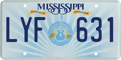 MS license plate LYF631