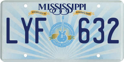 MS license plate LYF632