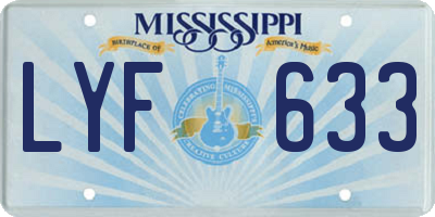 MS license plate LYF633