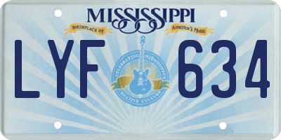 MS license plate LYF634