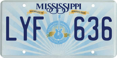 MS license plate LYF636