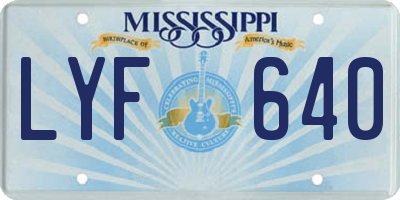 MS license plate LYF640
