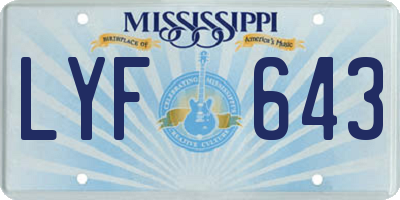 MS license plate LYF643