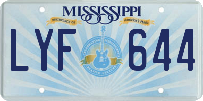 MS license plate LYF644