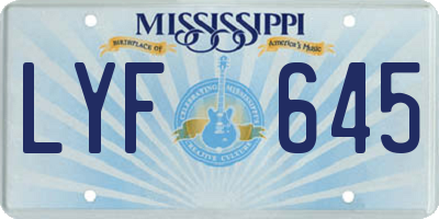 MS license plate LYF645