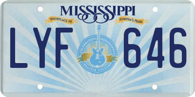 MS license plate LYF646