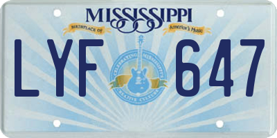 MS license plate LYF647
