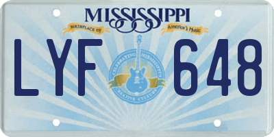 MS license plate LYF648