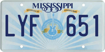 MS license plate LYF651