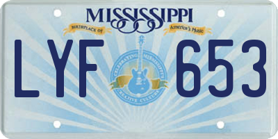 MS license plate LYF653