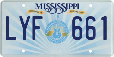 MS license plate LYF661