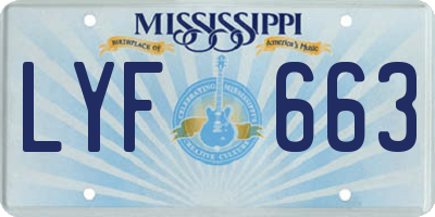 MS license plate LYF663