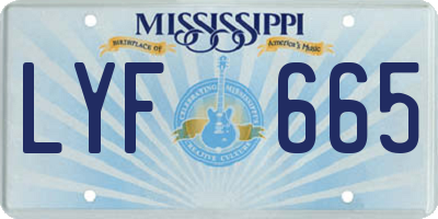 MS license plate LYF665
