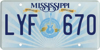 MS license plate LYF670