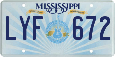 MS license plate LYF672