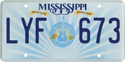 MS license plate LYF673