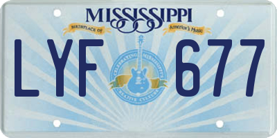MS license plate LYF677