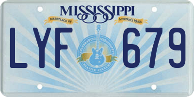 MS license plate LYF679