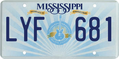 MS license plate LYF681