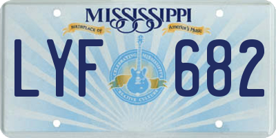 MS license plate LYF682
