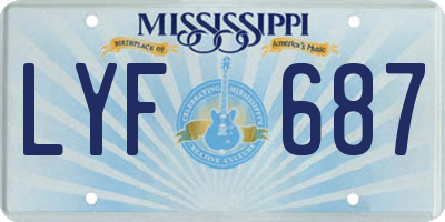 MS license plate LYF687