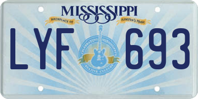 MS license plate LYF693