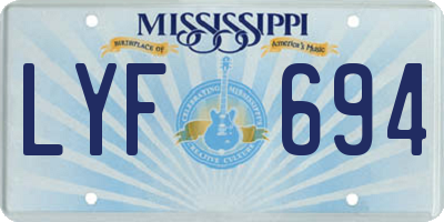 MS license plate LYF694