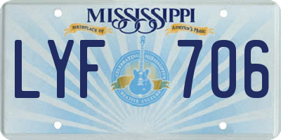 MS license plate LYF706