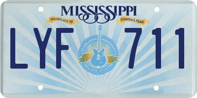 MS license plate LYF711