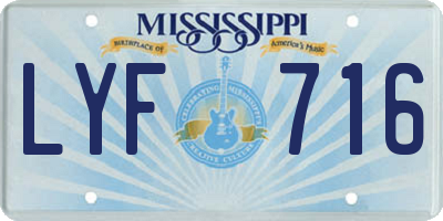MS license plate LYF716