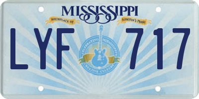 MS license plate LYF717
