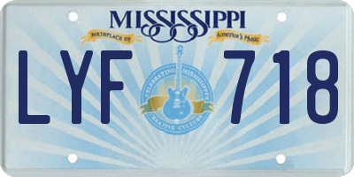 MS license plate LYF718