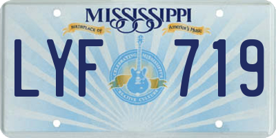 MS license plate LYF719