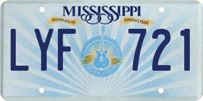 MS license plate LYF721
