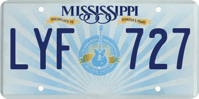 MS license plate LYF727