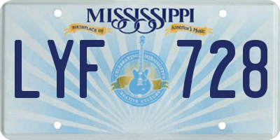 MS license plate LYF728