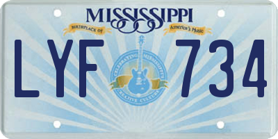MS license plate LYF734