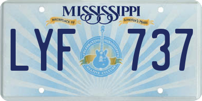 MS license plate LYF737
