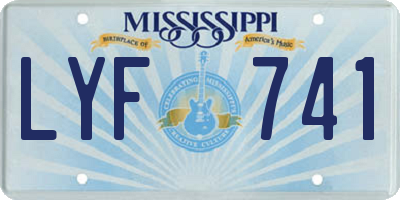 MS license plate LYF741