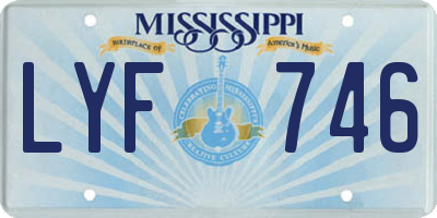 MS license plate LYF746