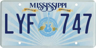 MS license plate LYF747