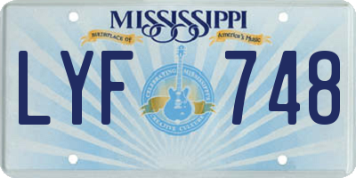 MS license plate LYF748