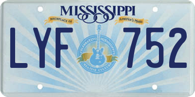 MS license plate LYF752