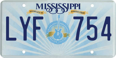 MS license plate LYF754
